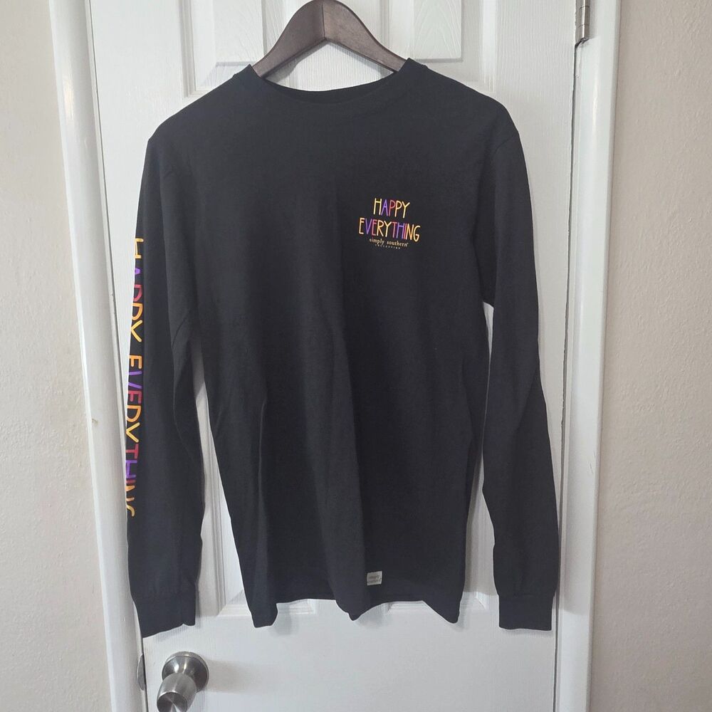 Simply Southern Happy Everything Shirt S Hallo Thanks Mas Gnome Long Sleeve - Picture 2 of 7